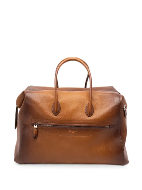 Santoni grained-leather holdall