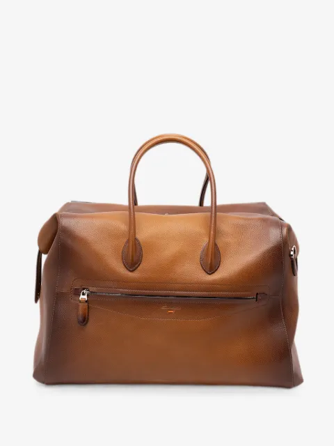 Santoni grained-leather holdall