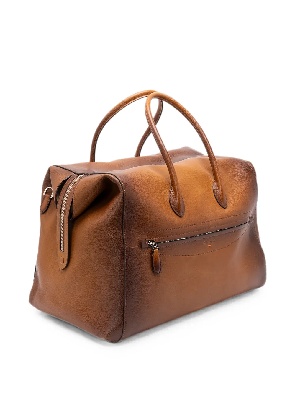 Santoni Shopper van bewerkt leer Bruin