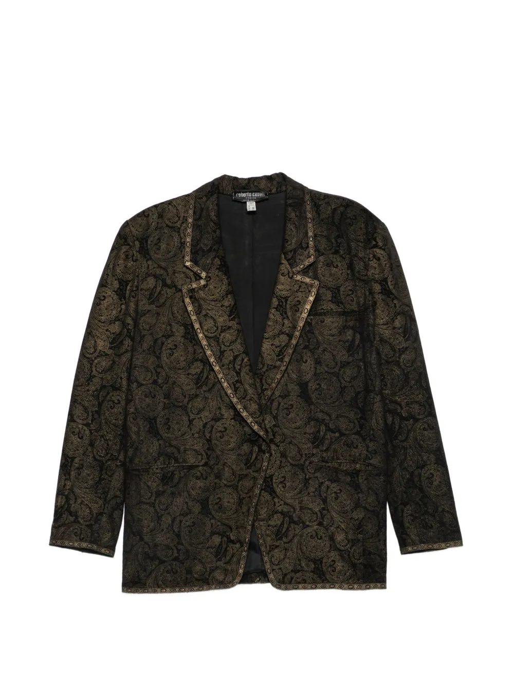 Roberto Cavalli Vintage blazer à motif cachemire (1970) - Noir