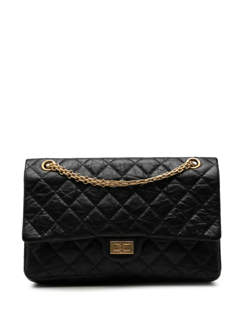 CHANEL Pre-Owned 2010-2011 Quilted Aged Calfskin Reissue 2.55 Double Flap 226 shoulder bag - Nero