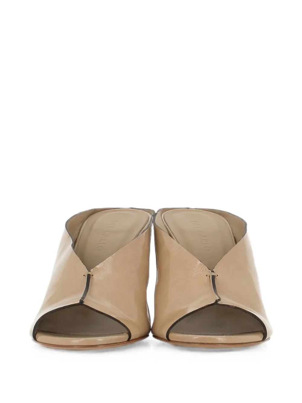 Del Carlo Metis patent-leather sandals Beige