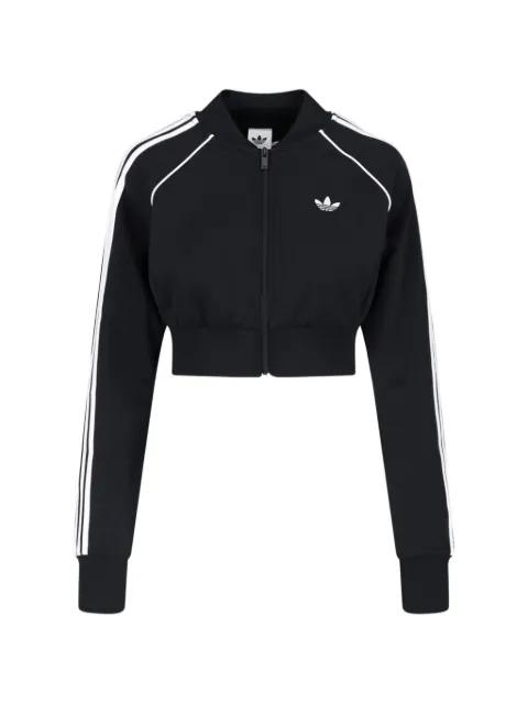 adidas stripe-detail cropped sweatshirt