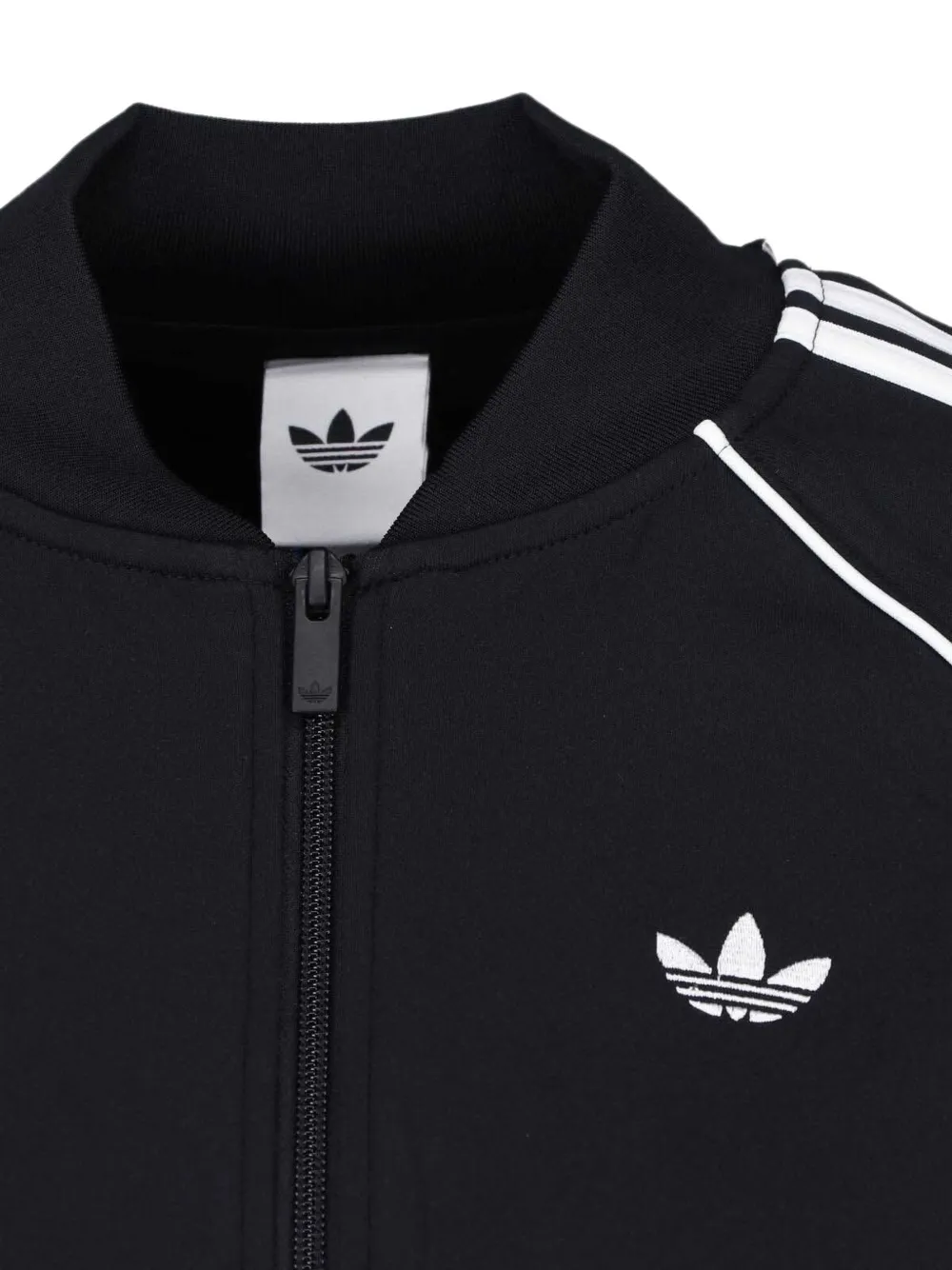 adidas stripe-detail cropped sweatshirt Zwart