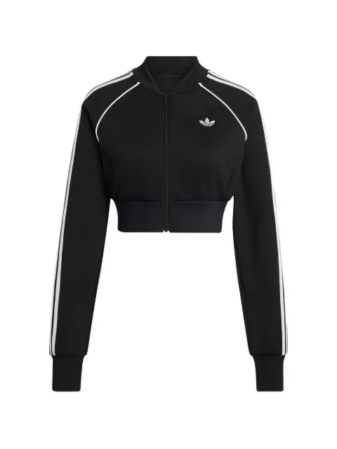 adidas stripe-detail cropped sweatshirt