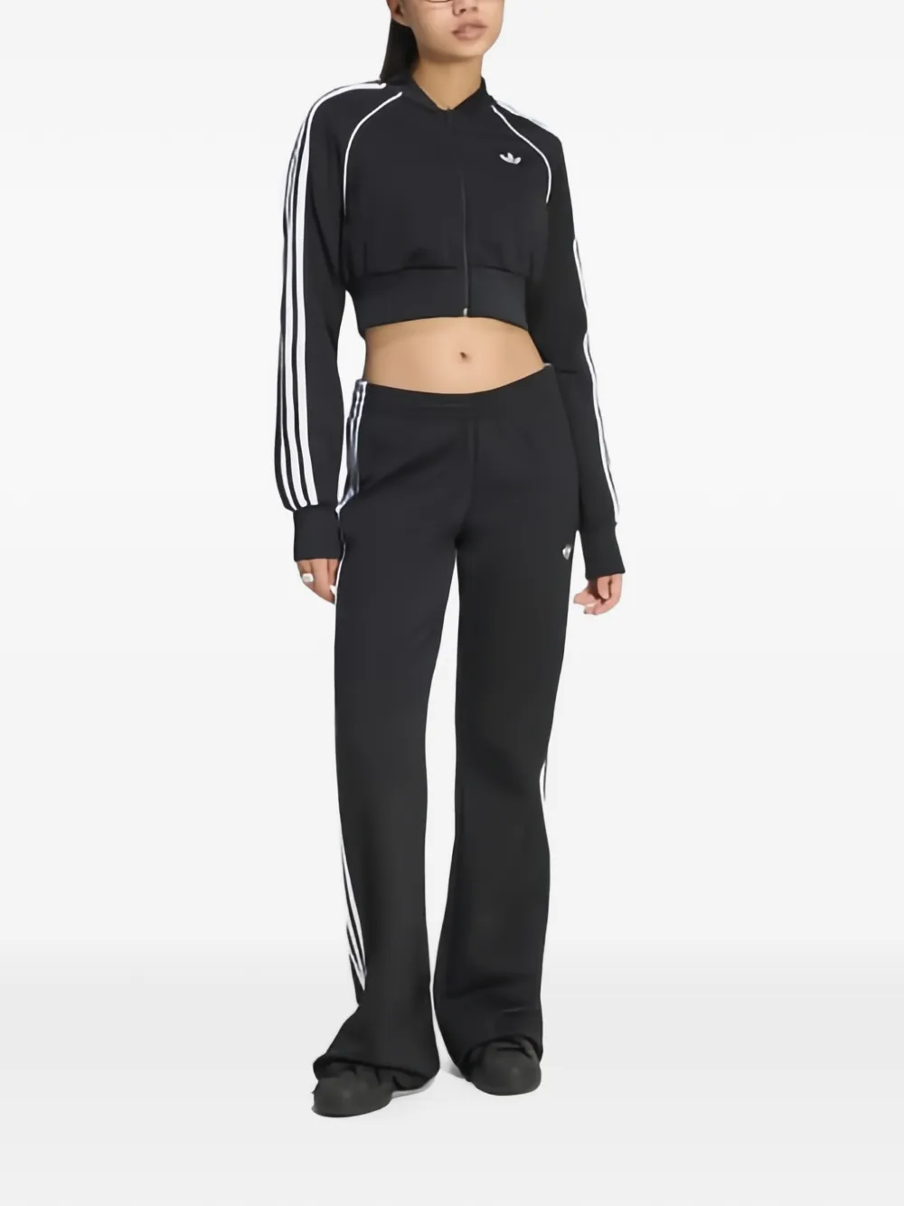 adidas Cropped trainingsjack met zijstreep Zwart