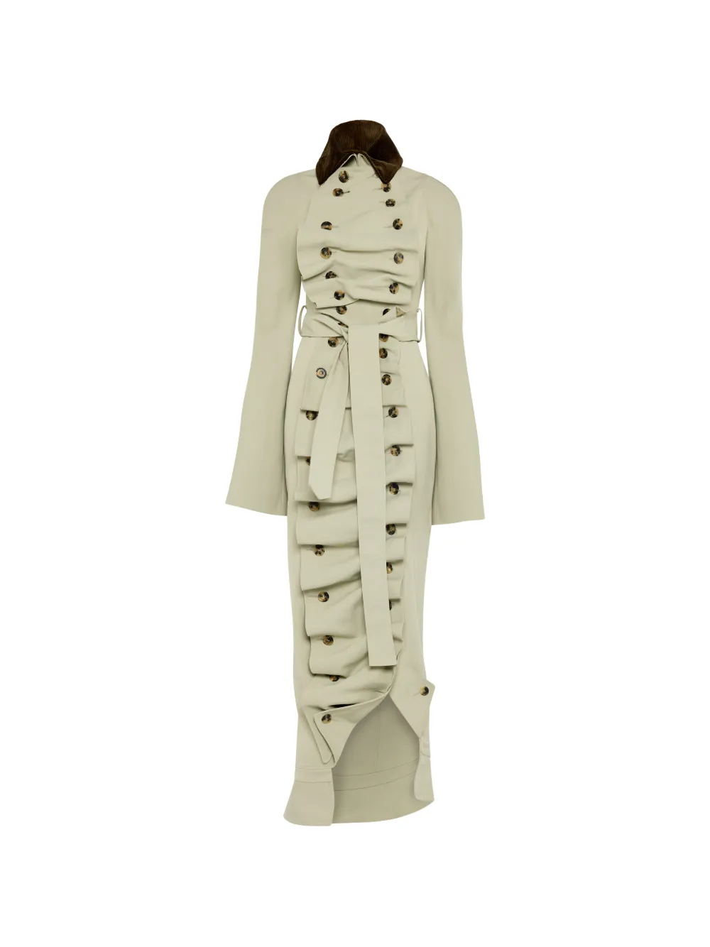A.W.A.K.E. Mode ruffled trench coat - Verde