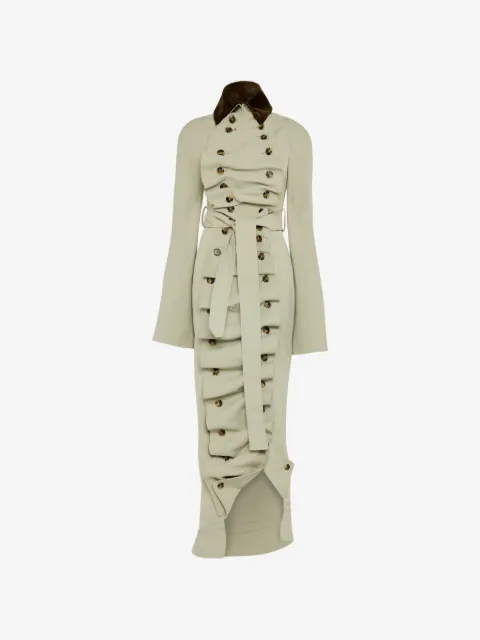 A.W.A.K.E. Mode trenchcoat med flæser