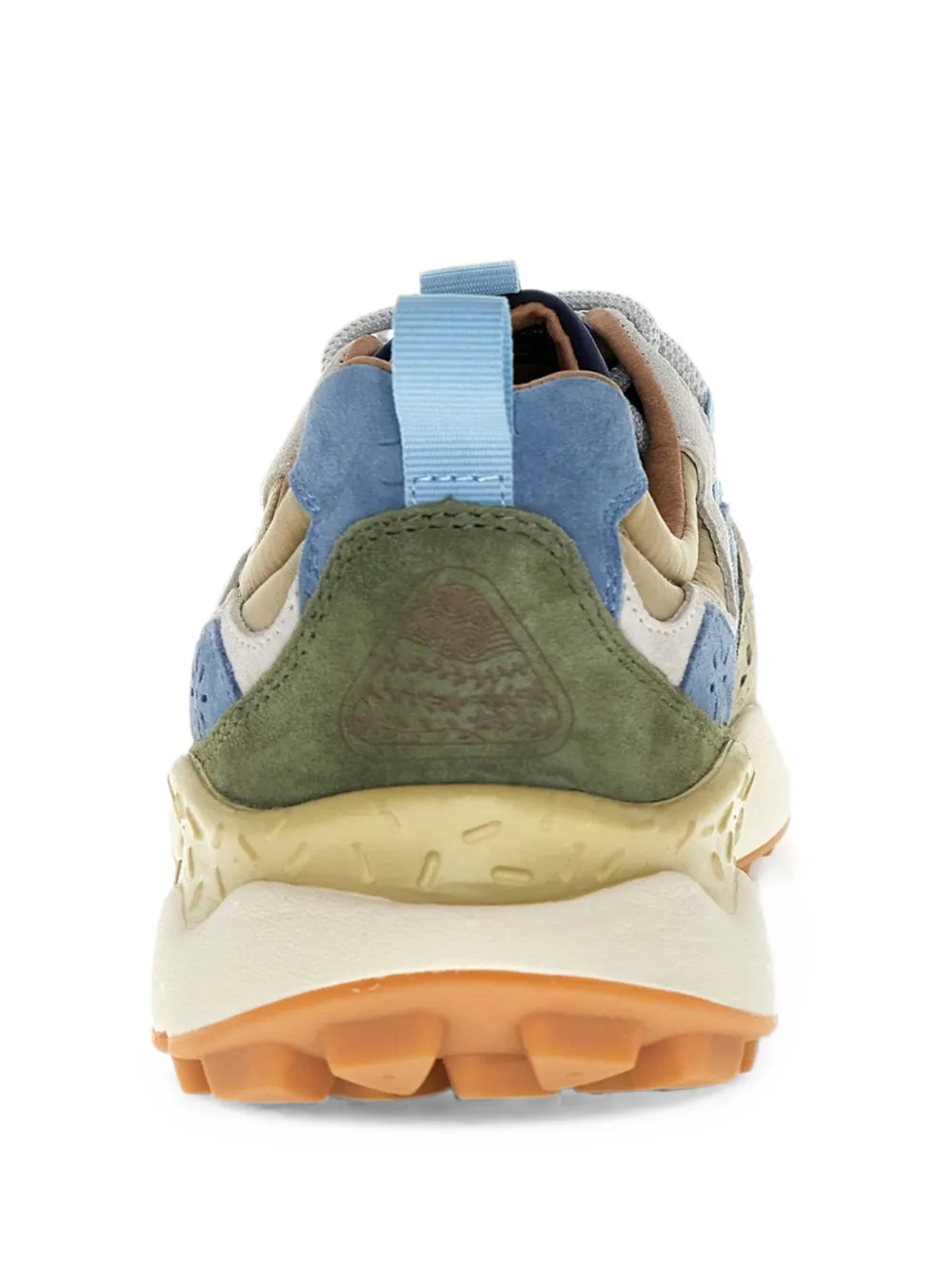 FLOWER MOUNTAIN Yamano 3 panelled suede low-top sneakers Blauw