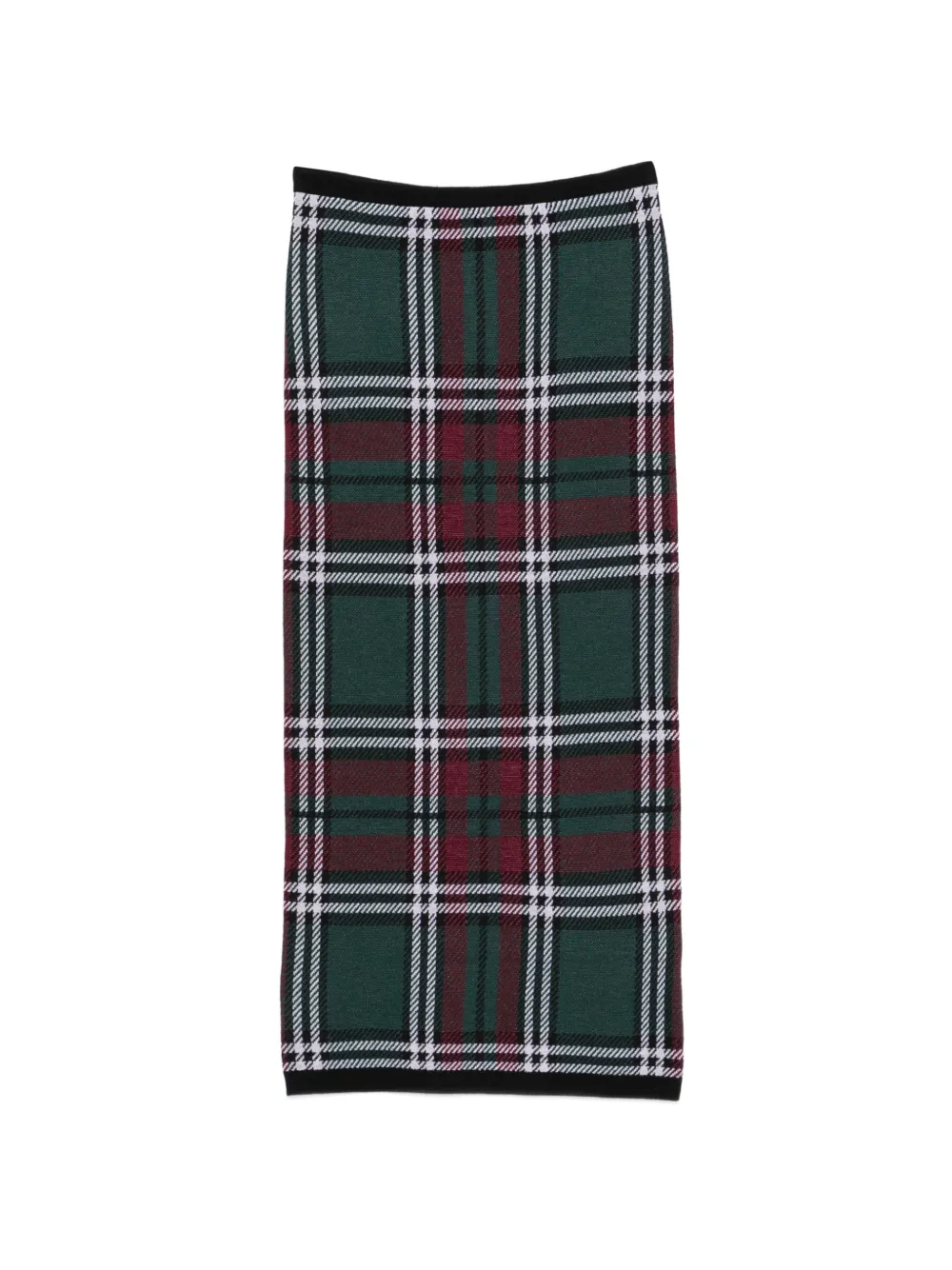 Nº21 check-pattern midi skirt - Green