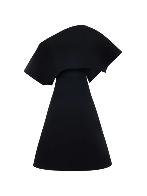 A.W.A.K.E. Mode One-shoulder Mini Dress in Black