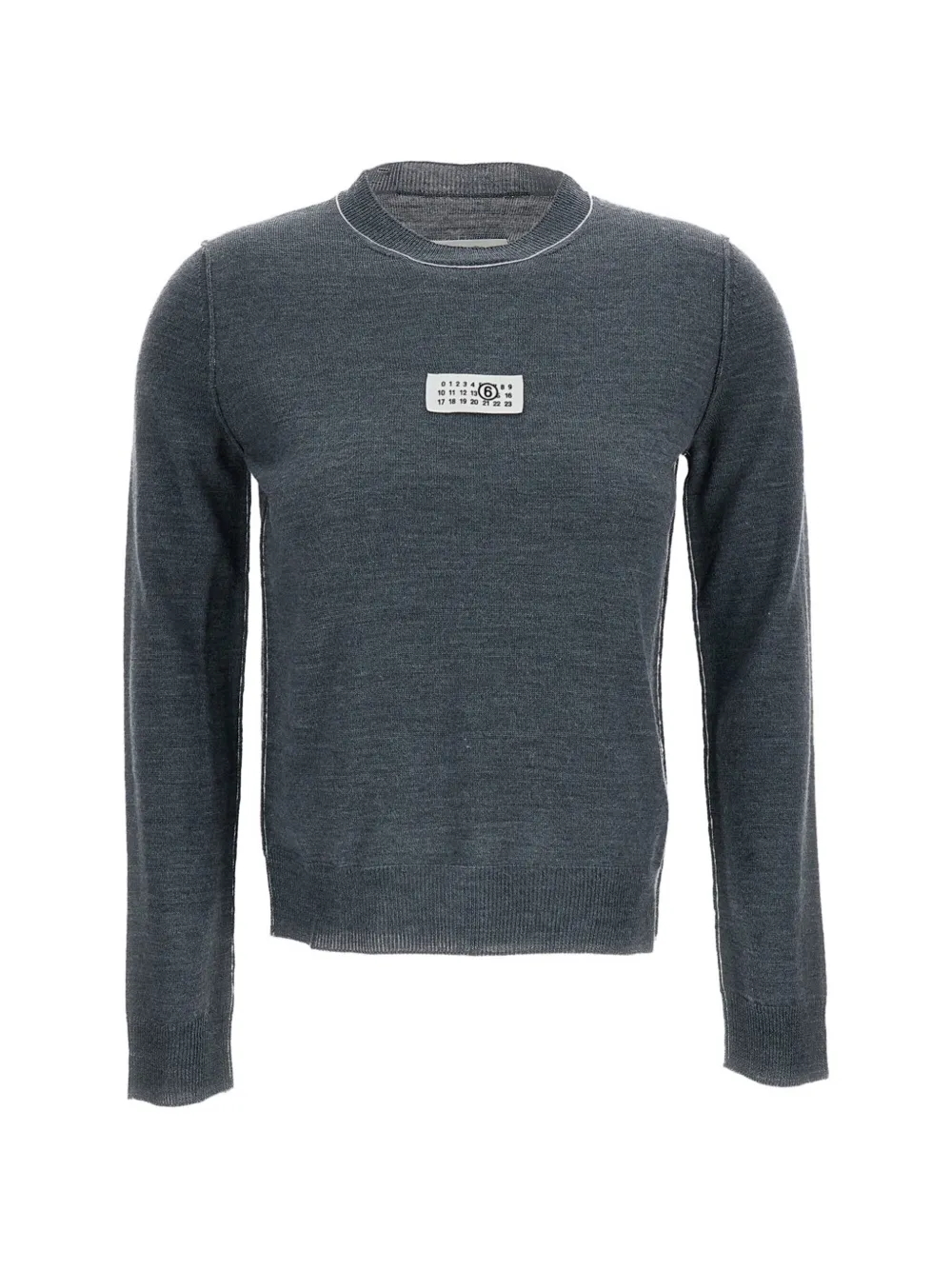 MM6 Maison Margiela logo-patch sweater - Grigio