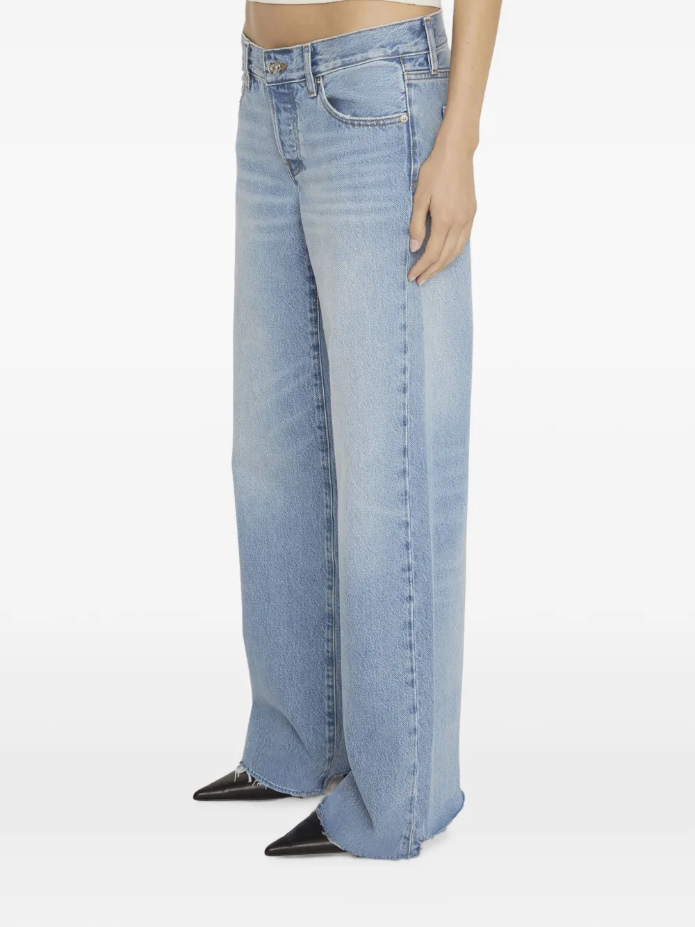 FRAME The Grey jeans met wijde pijpen Blauw