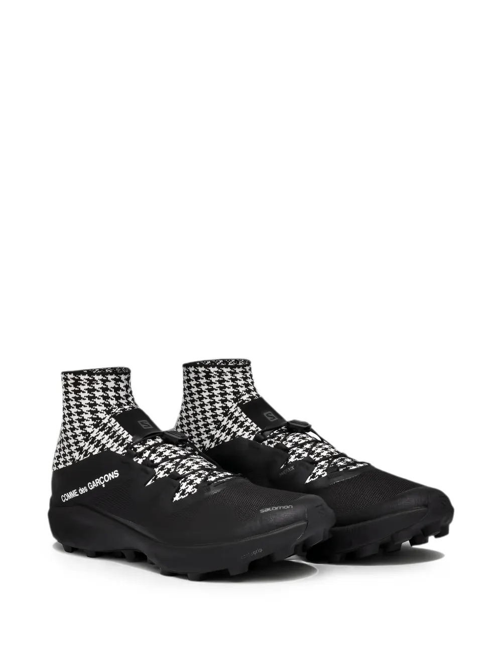 Comme Des Garçons x Salomon Cross houndstooth-print sneakers Zwart