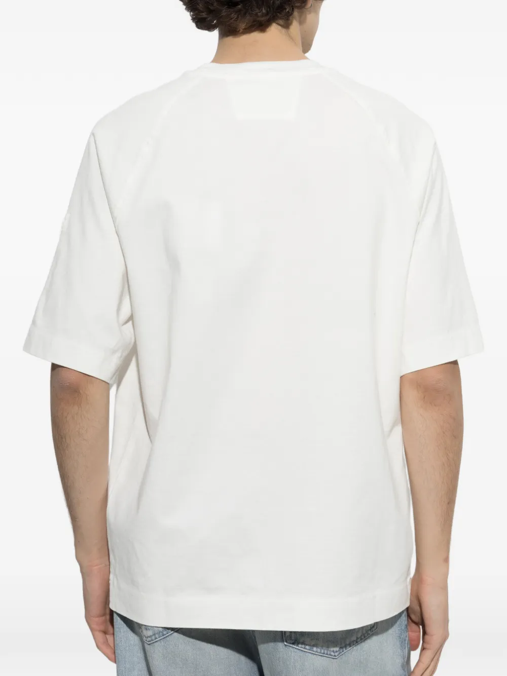C.P. Company T-shirt met raglan mouwen en Lens-detail Wit