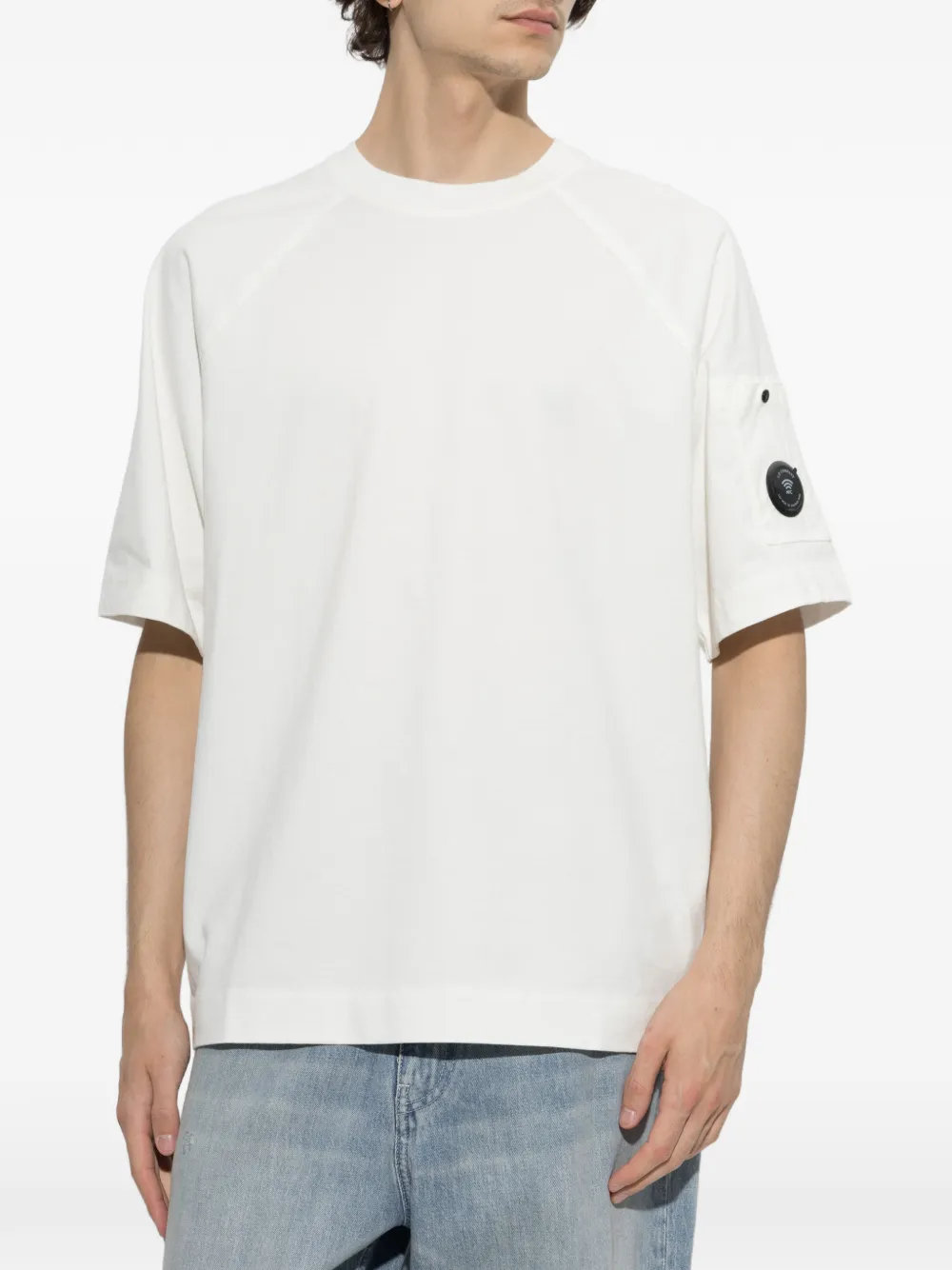 C.P. Company T-shirt met raglan mouwen en Lens-detail Wit