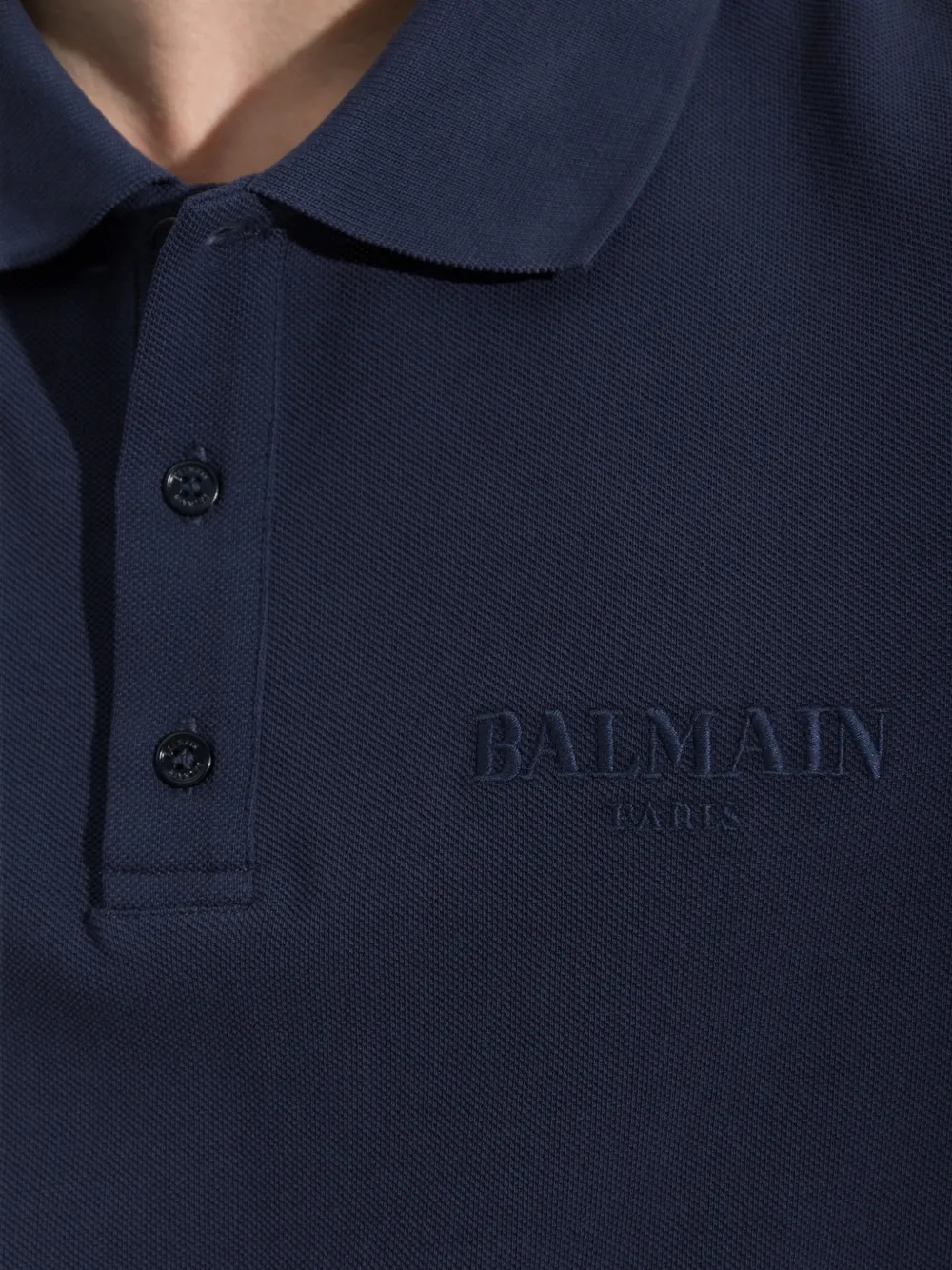 Balmain Poloshirt met geborduurd logo Blauw