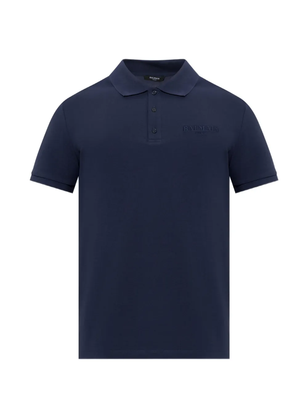 Balmain logo-embroidered polo shirt - Blu