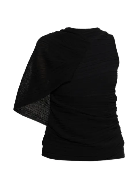 Balmain pleated one-shoulder blouse