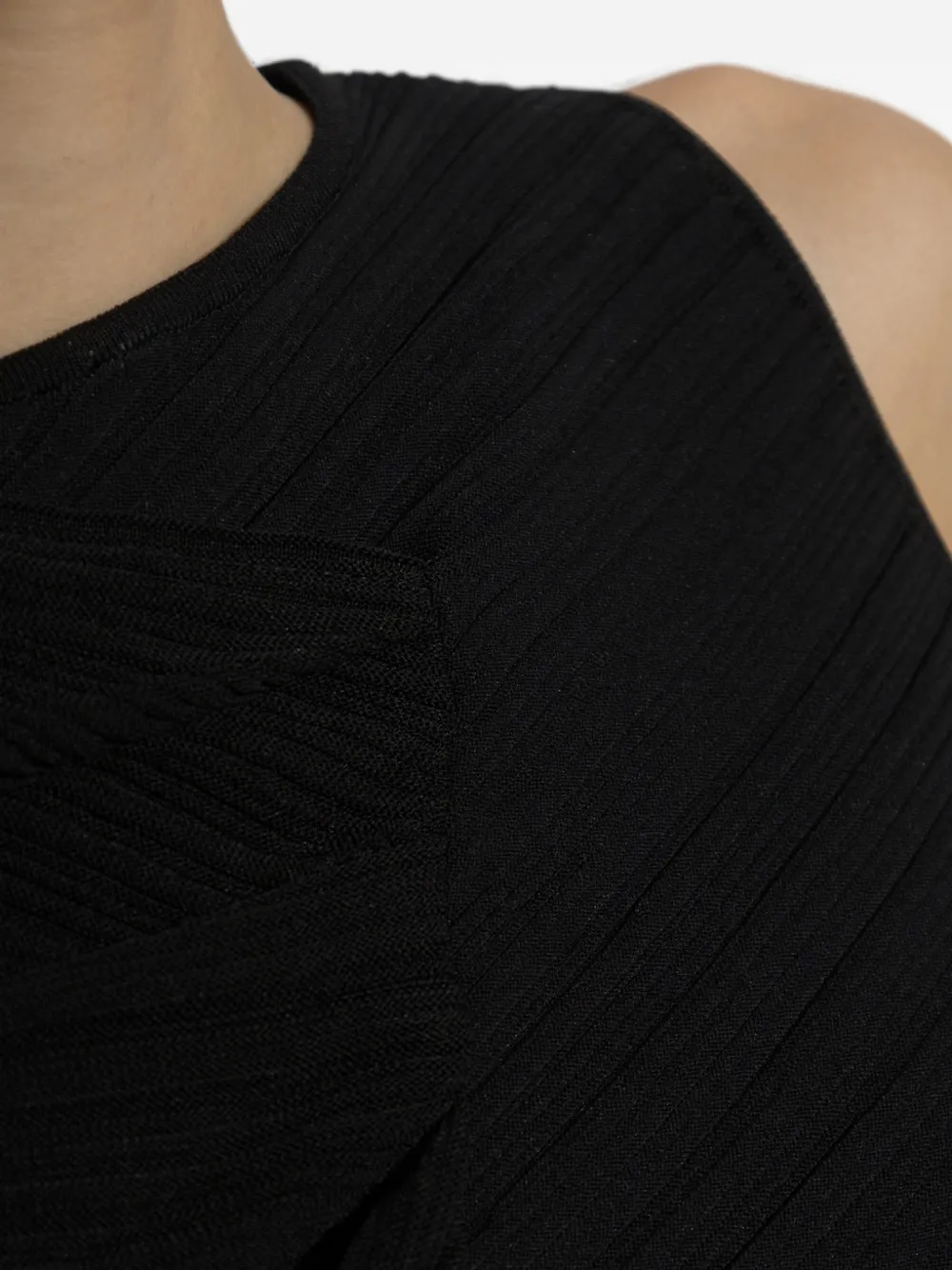 Balmain Asymmetrische blouse met plooien Zwart