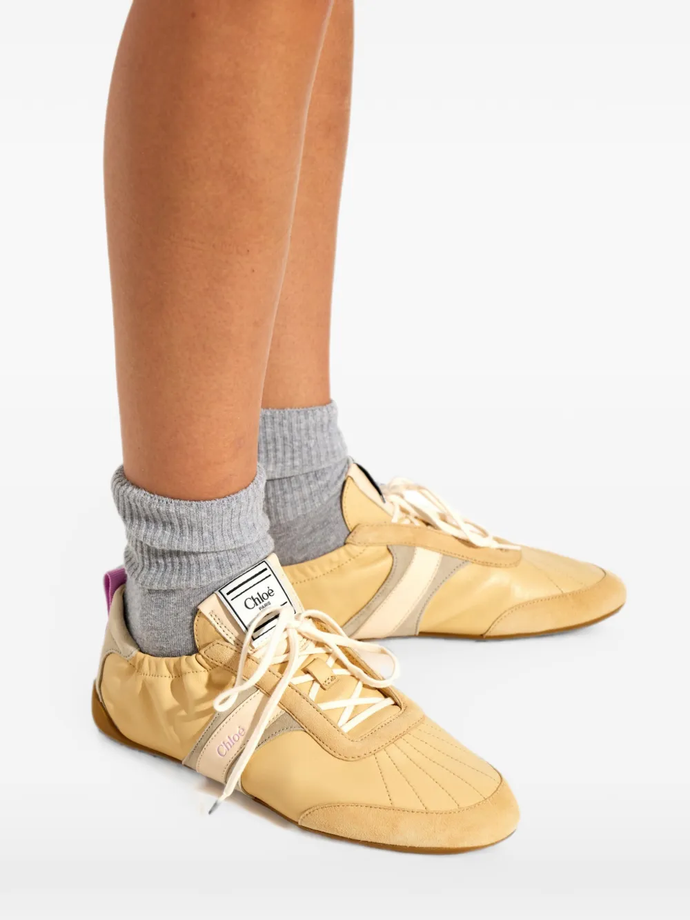 Chloé Kick panelled sneakers Beige