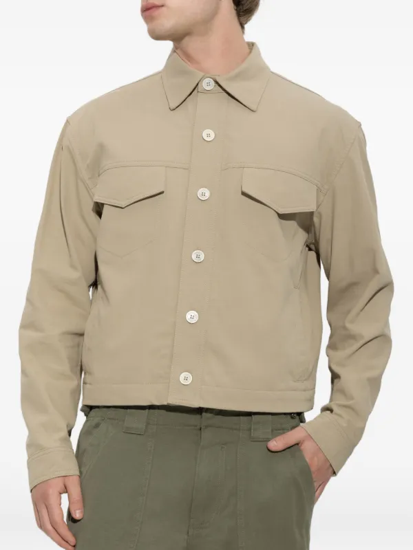 Balmain button-fastening pocket-detail Overshirt | Neutrals | FARFETCH