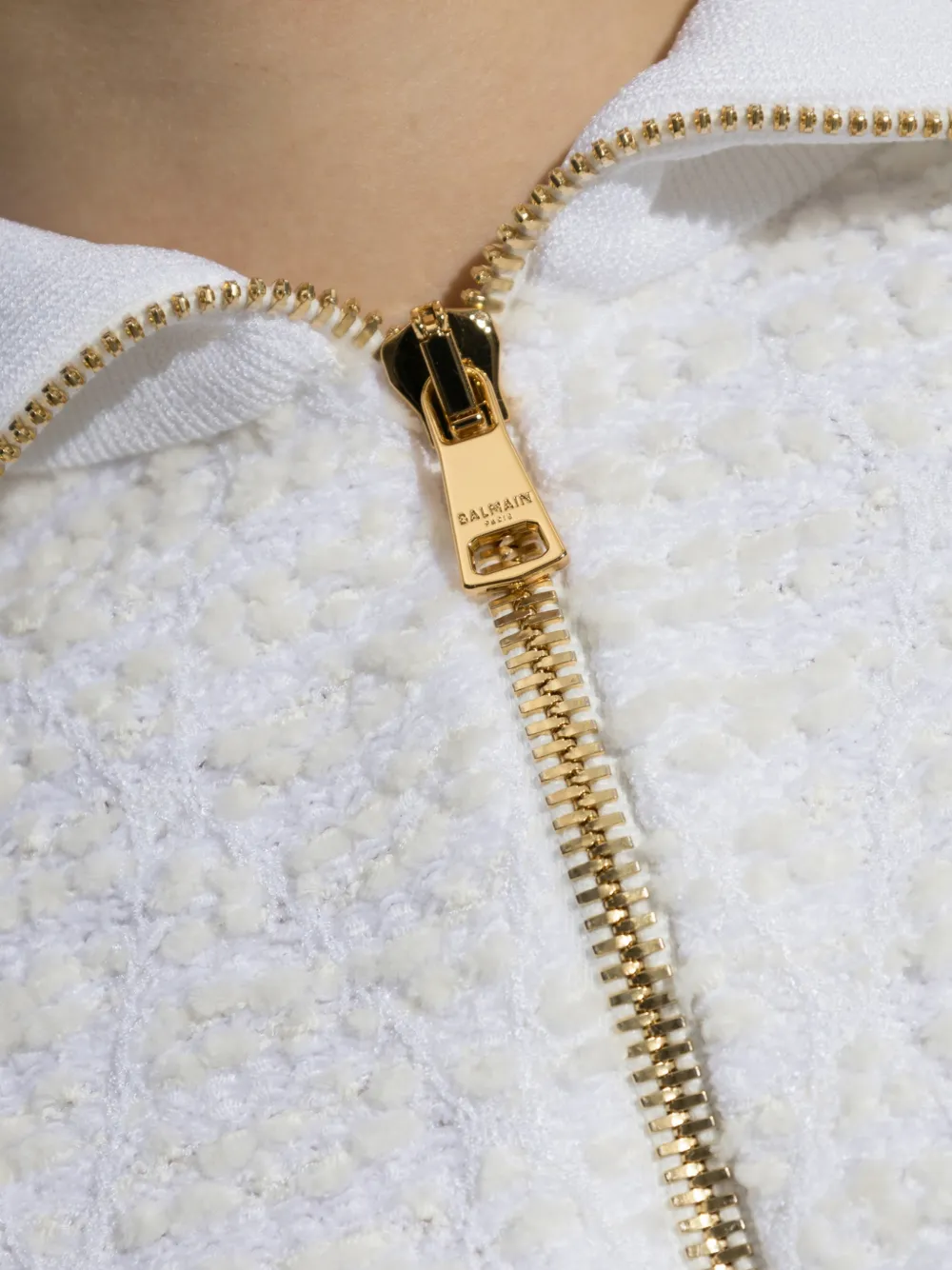 Balmain Gebreide trui met halve rits Wit