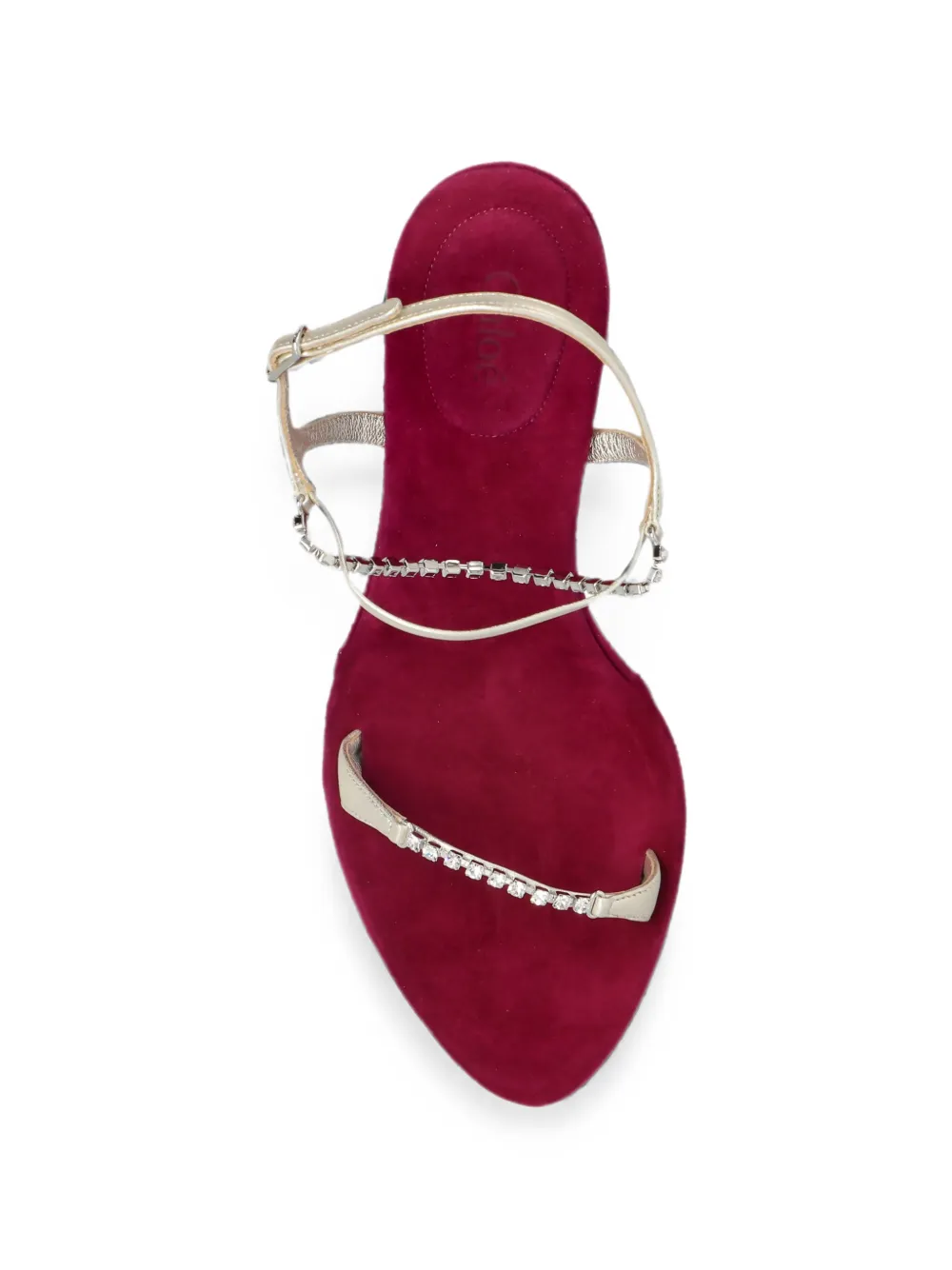 Chloé Zia crystal-embellished leather sandals Zilver