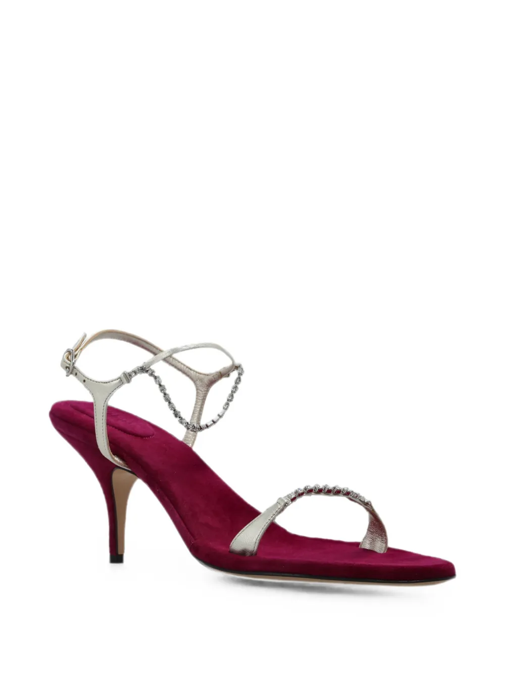 Chloé Zia crystal-embellished leather sandals Zilver