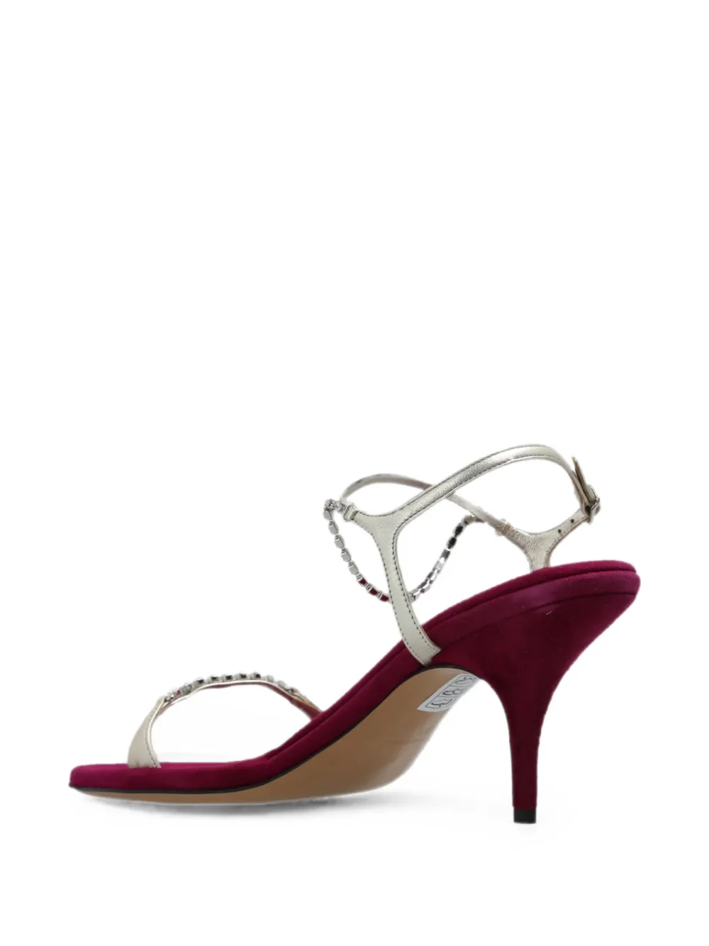 Chloé Zia crystal-embellished leather sandals Zilver