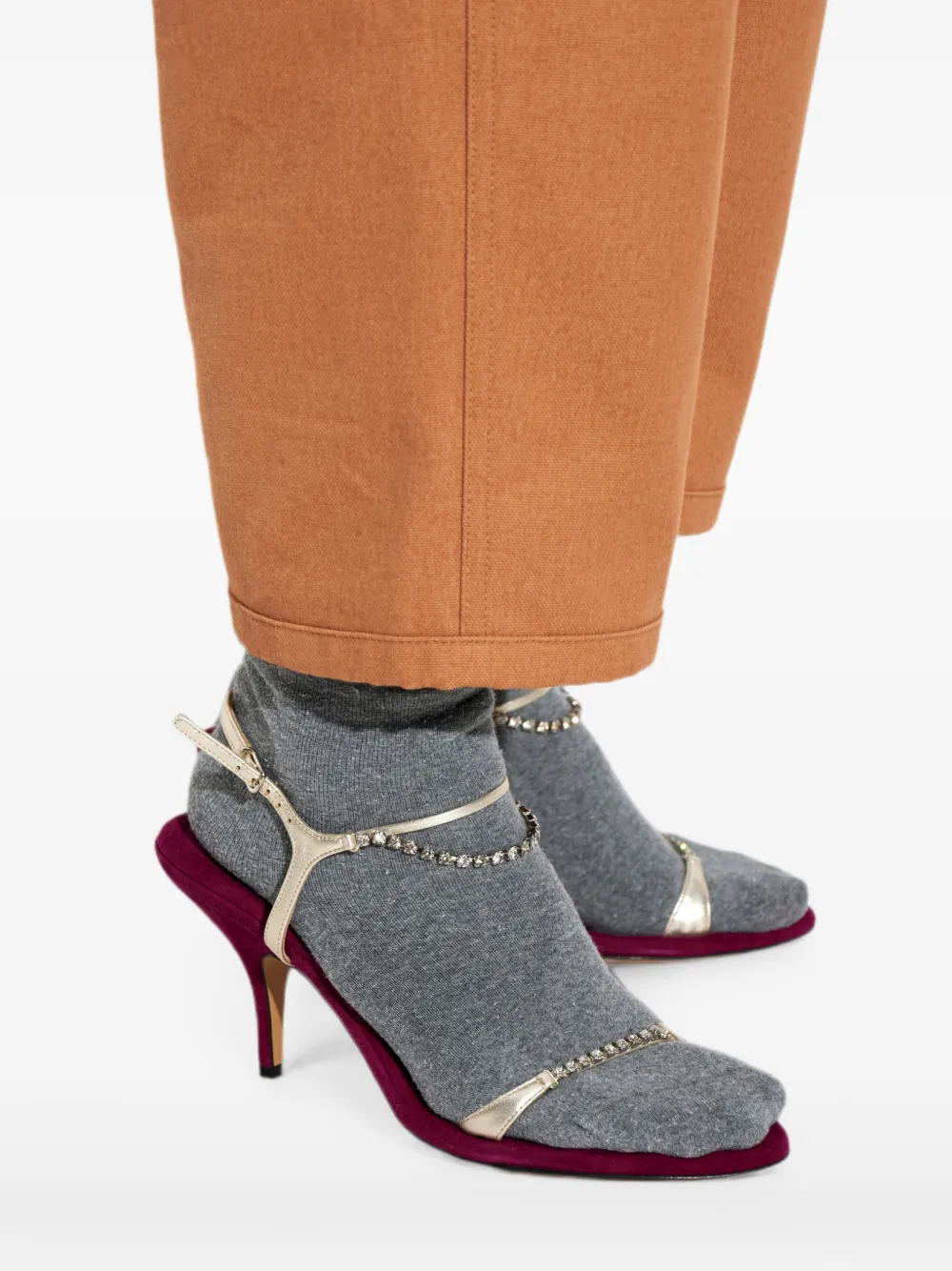 Chloé Zia crystal-embellished leather sandals Zilver