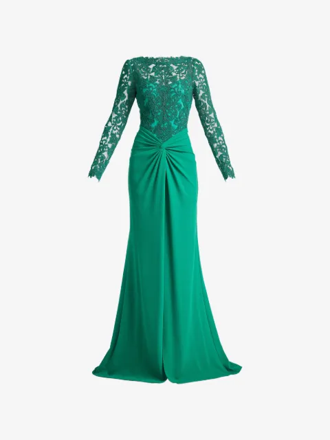 Tadashi Shoji Abito da sera Lysandra con inserti