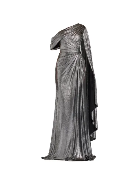 Tadashi Shoji Zeka one-shoulder metallic maxi dress
