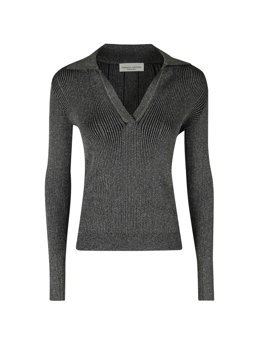 Roberto Collina ribbed polo-collar sweater - Nero