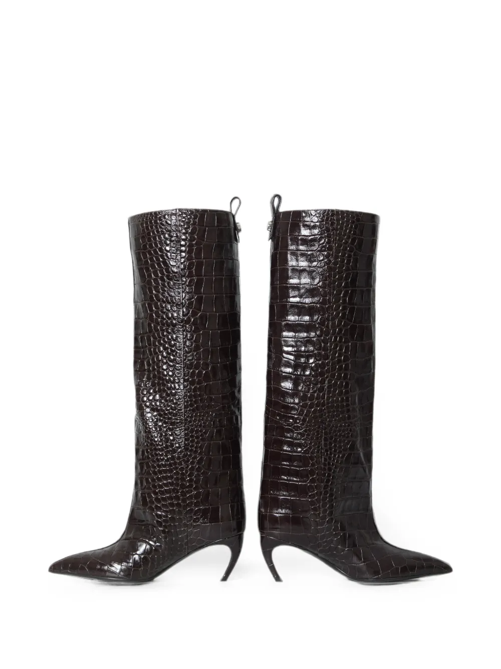 The Attico Lea croc-print pointed boots Bruin