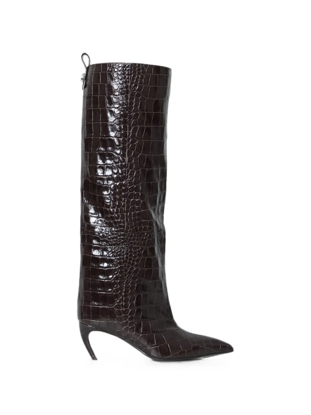 The Attico Lea croc-print pointed boots Bruin