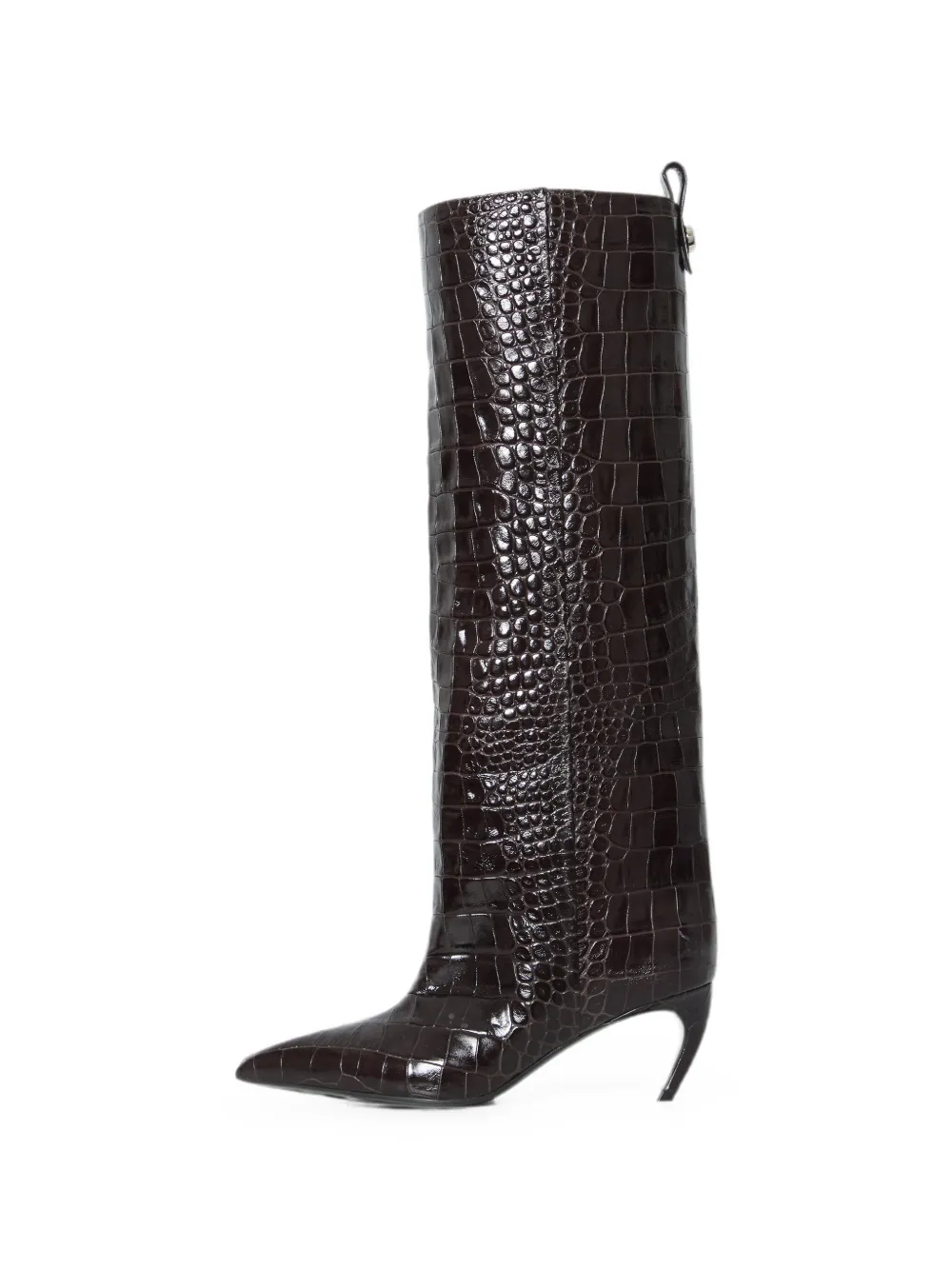 The Attico Lea croc-print pointed boots Bruin