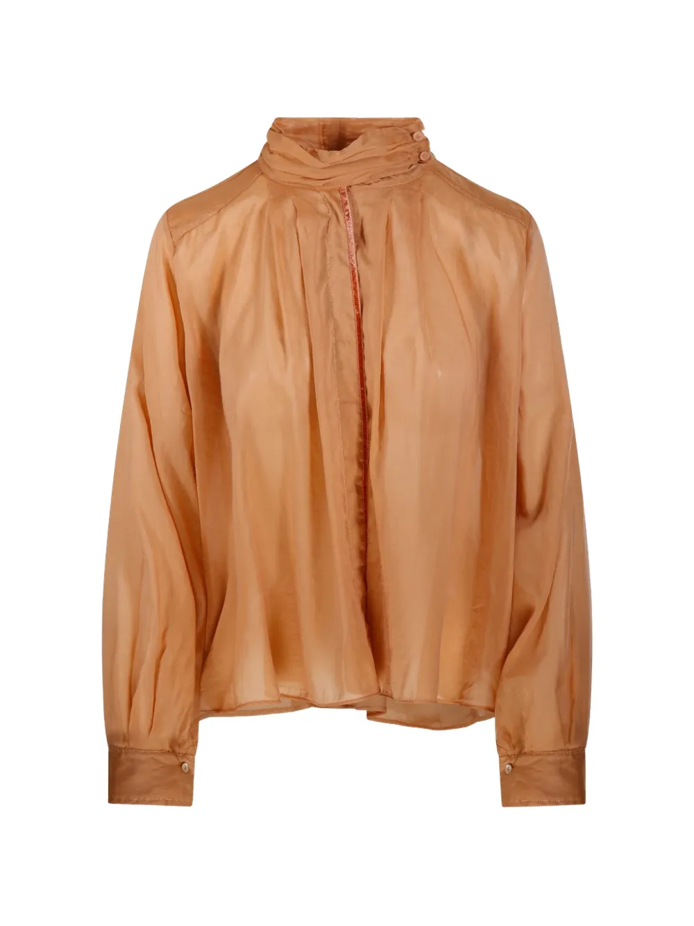 Forte Forte mock-neck gathered blouse - Arancione