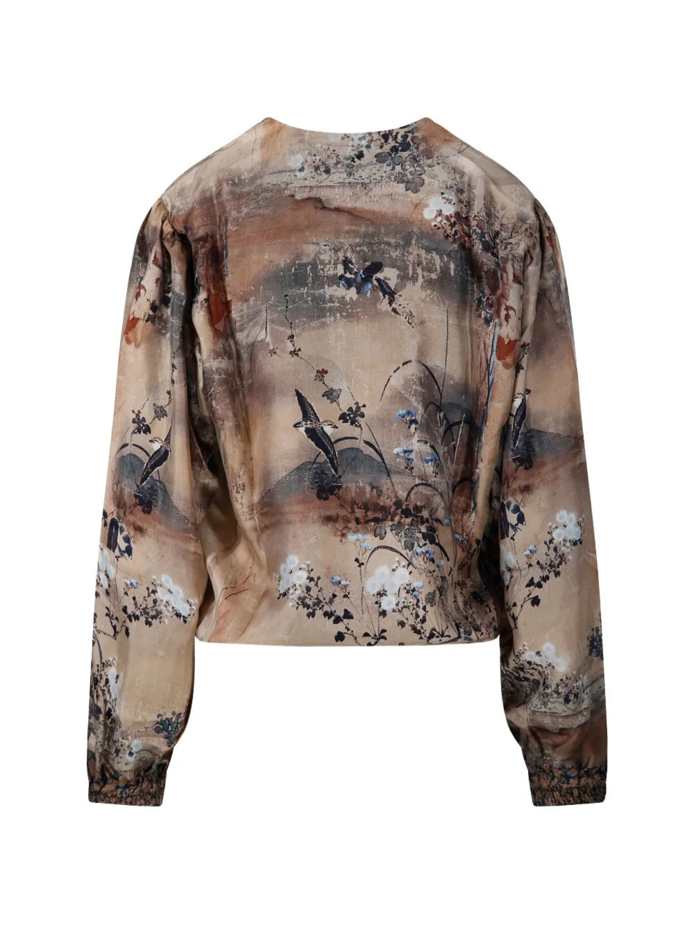 Pierre-Louis Mascia Aloe blouse met bloemen-print en lange mouwen Beige