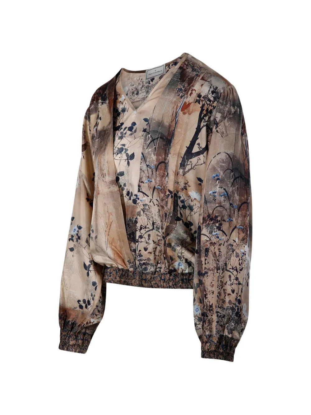 Pierre-Louis Mascia Aloe blouse met bloemen-print en lange mouwen Beige