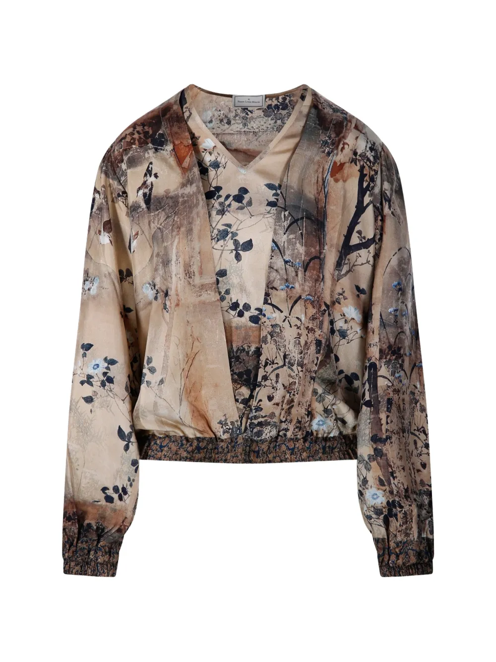 Pierre-Louis Mascia Aloe floral-print long-sleeve blouse - Neutrals