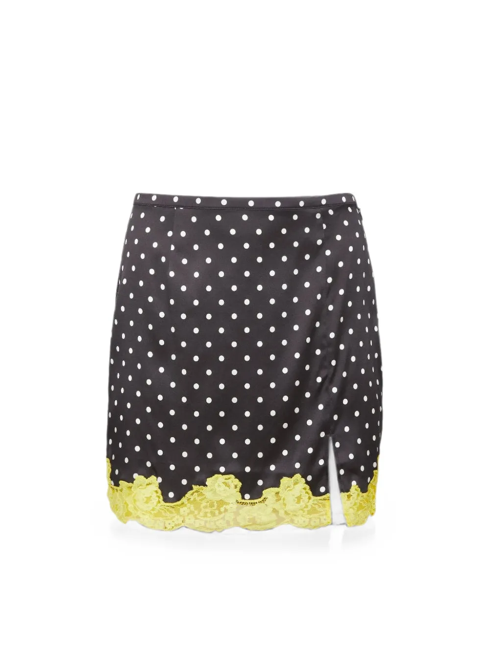 Fleur Du Mal Juliet mini-rok met kanten afwerking en stippen Zwart