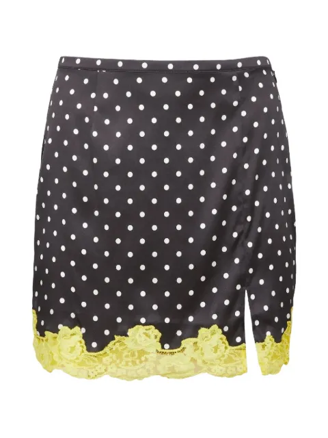 Fleur Du Mal Juliet polka-dot lace-trim mini skirt