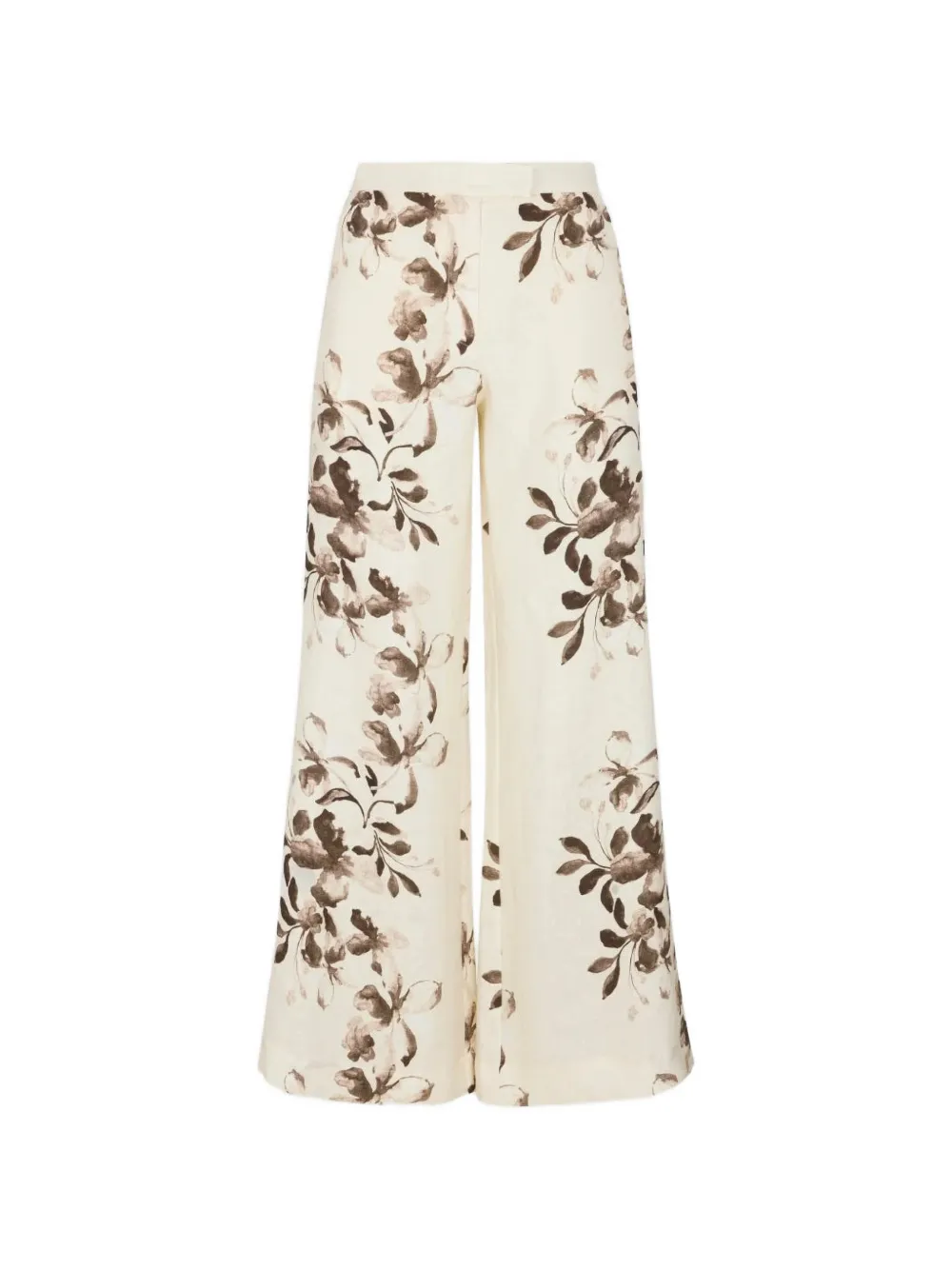 HEVRON Capri floral-print trousers