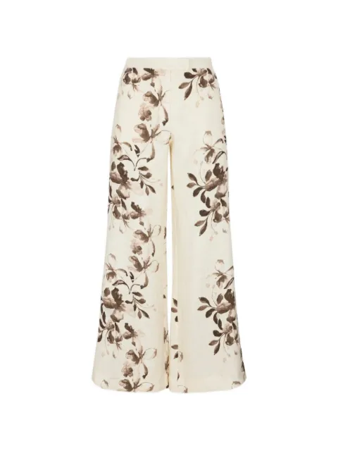 HEVRON pantalones Capri con estampado floral