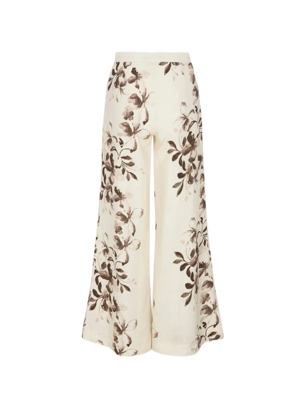 HEVRON Capri broek met bloemenprint Beige
