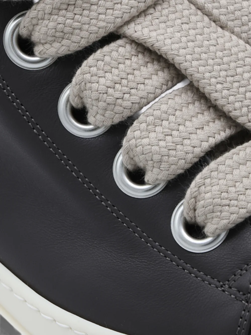 Rick Owens Jumbolace leather sneakers Zwart