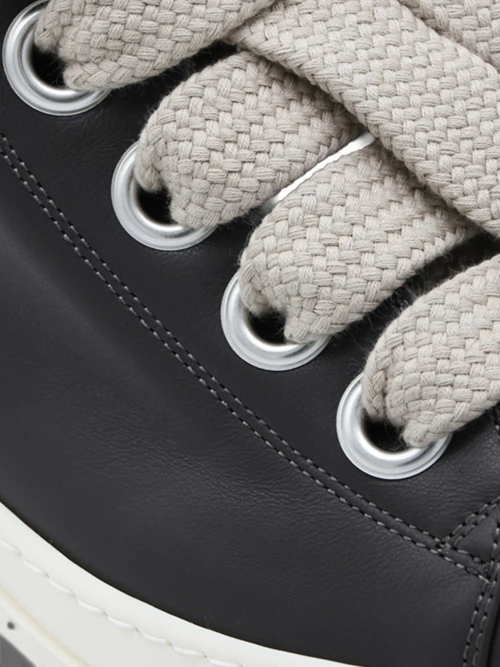 Rick Owens leather lace-up sneakers Zwart