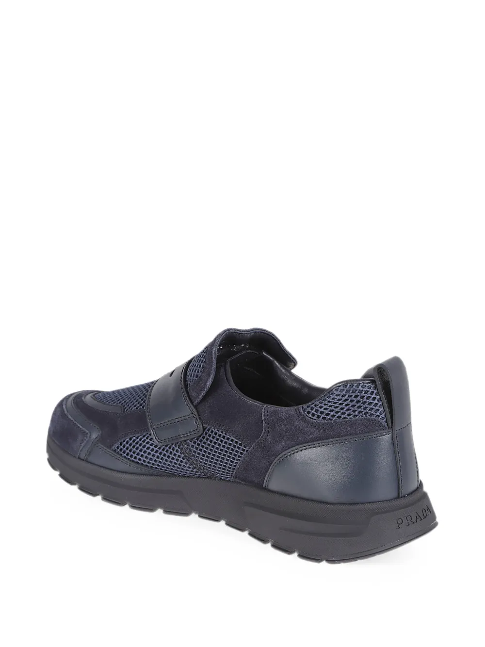 Prada Prax mesh-panel slip-on sneakers Blauw