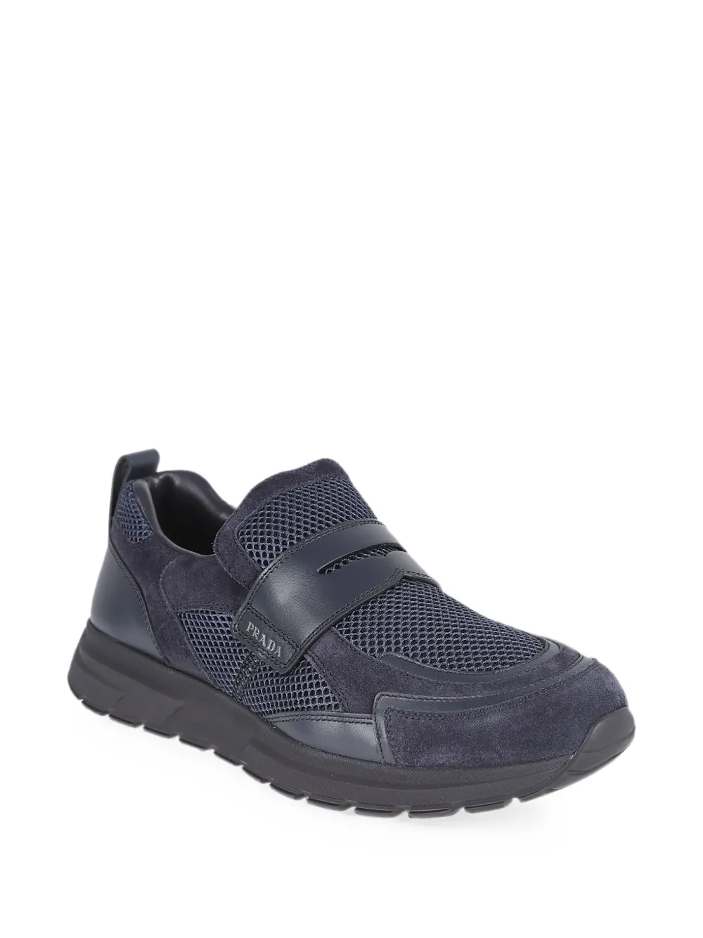 Prada Prax mesh-panel slip-on sneakers Blauw